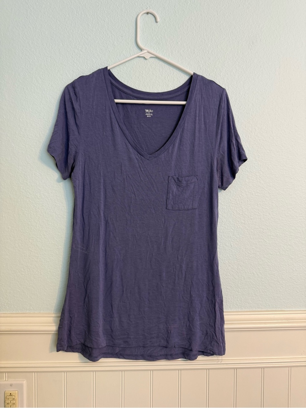 Mossimo Supply Co. Purple V-Neck Pocket Tee